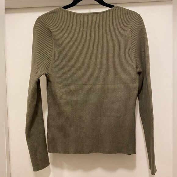 NWT Old Navy Sweater womens Sz XL green Sweetheart fit Ribbed Long Sleeve - Picture 3 of 7